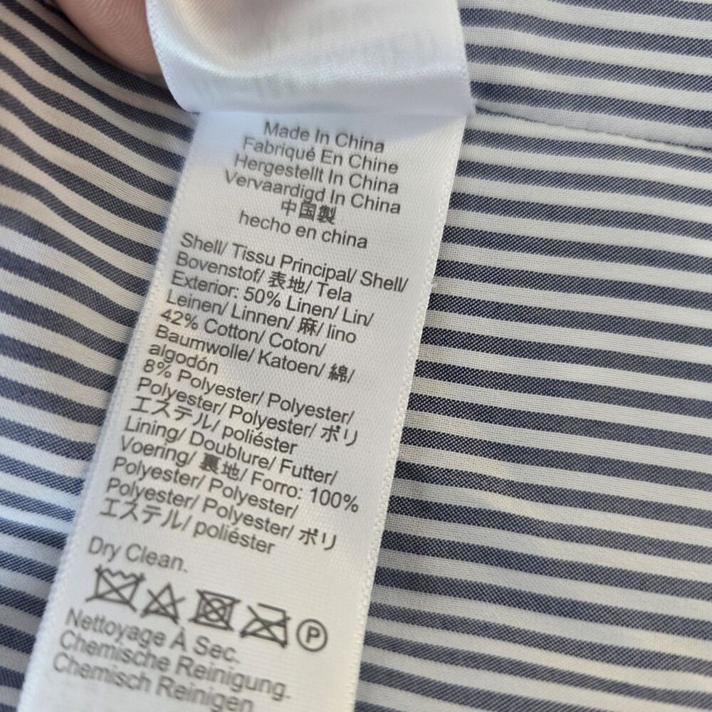 J.Crew Blazer Size 14 Bristol Italian Linen Jacket Double Breasted Herringbone - Picture 7 of 12
